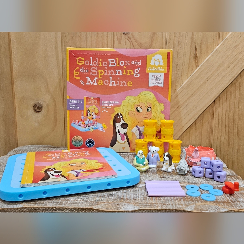 GoldieBlox Spinning Machine - Yellow and Blue Building Set